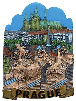 Prag Tschechische 3D Kühlschrankmagnet Souvenir Harz Sammlung, Prag Kühlschrankmagnet Geschenk Magnetische Aufkleber Home Küche Dekoration