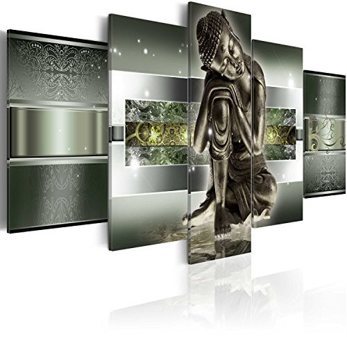murando Cuadro Acústico Buda 200x100 cm espuma acústica absorbe el sonido aislamiento lienzo de 5 piezas Impresión Artística Decoración de Pared Imagen Gráfica 020113-291