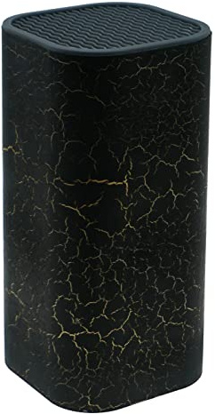 Lashuma Küchenmesser Block groß, Eckiger Messerhalter Motiv: Rauch, Messeraufbewahrung 11x11x23 cm