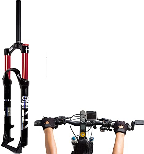 WZFANJIJ Fahrrad-Federgabel Fahrrad Federgabel MTB Fahrrad Hub 120mm Luftgabel Fahrrad Federung Vorne Gabel Mountainbike Fahrradgabel,Red-29inch