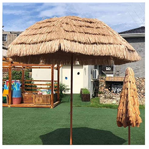 XPGEREP Parapluie de Parasol de Paille de Plage Hawaïenne Tropicale, Naturel Parasol de Plage pour Parasols de Patio de Piscine de Jardin/Diameter 2m / Height 2.1m