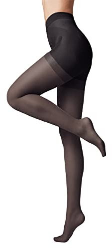 Conte elegant X-PRESS 40 DEN Collants Gainants avec Effet Push-Up pour Femmes - Collants Ventre Plat - Remonte Fesses - Collants Femmes Résistants - Noir taille 2