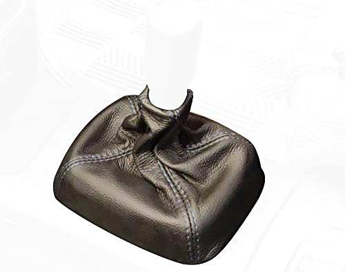 RedlineGoods Schaltsack Manschette kompatibel mit Mitsubishi Lancer Evo 4/5/6 1996-00. Maßgeschneidert - Nicht universell. Echtes Top Qualitat Italienisches Alcantara. Schwarz mit Silberem Faden