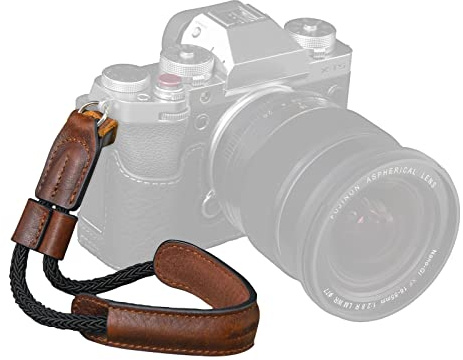 SMALLRIG Camera Wrist Strap, Vintage Leather Camera Hand Strap for DSLR SLR Mirrorless, Adjustable Safety for Fujifilm X-T5 X-T4 X-T3 X-T30 X-E4 X100V and Other Compact Cameras, Brown - 3926