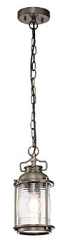 Kleine Pendelleuchte im Industriedesign für Innen & Außen, Bronze Ø15cm
