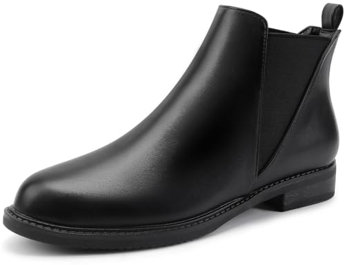 MaxMuxun Women’s Classic Ankle Chelsea Boots Flat Fall Booties For Ladies Fashion Boots With Low Heel