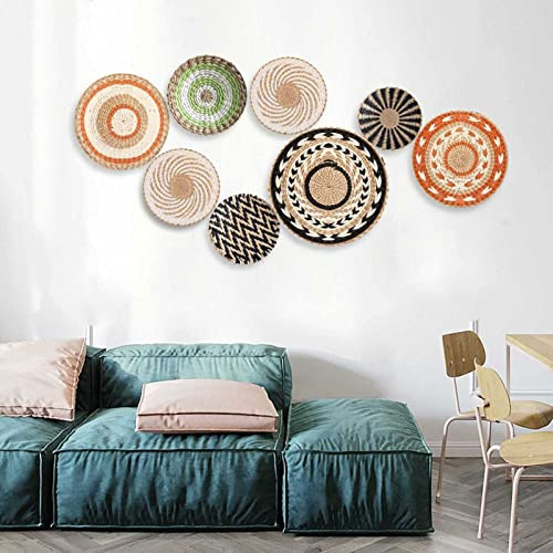 Baskets Decor – Set mit 8 gewebten Wandkörben aus Seegras – afrikanische dekorative runde Wandschale – Jetzt einkaufen