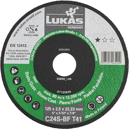 LUKAS ERZETT 25 discos de corte T41 para piedra 115 x 2,5 mm recto, para amoladora angular, C24S-BF 12 x 12 x 9 cm