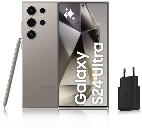SAMSUNG GALAXY S24 Ultra, Smartphone Android 5G, 512 Go, Chargeur secteur rapide 25W inclus [Exclusivité Amazon], Smartphone déverrouillé, Gris, Version FR