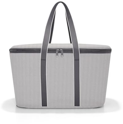reisenthel coolerbag Herringbone Grey - Kühltasche aus hochwertigem Polyestergewebe – Ideal für das Picknick, den Einkauf und unterwegs
