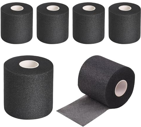 6 Rouleaux de Mousse Sports Tape Mousse Sports Tape Baseball Bandage pour Poignets Bande de Soutien Foam Pre Wrap Sporttape pour Chevilles Poignets Mains et Coudes Genoux
