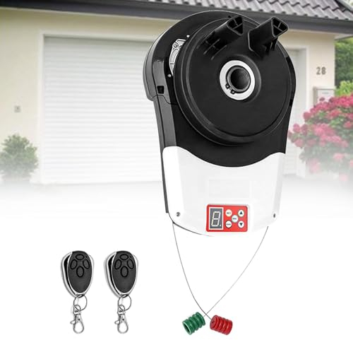 SACLMD Garage Door Opener with 2 Remote,Automatic Garage Roller Door Opener,Electric Roller Door Motor,Auto Gate Opener Roller Shutter for Roll Up Door,110V