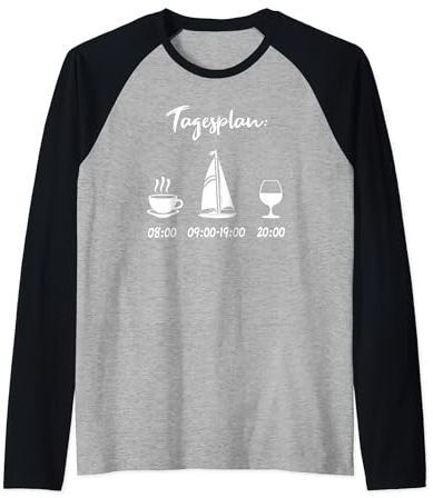 Segelboot Tagesplan Geschenk Segler Männer lustig Segeln Raglan