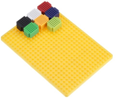 PATIKIL 7pcs Mini Breadboard, Solderless Breadboard Small Breadboard 25 Tie Points Prototype PCB Bread Board Electronics Kit with Base Board, ZY-25, 7 Color