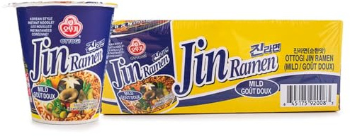 Soupe Jin Ramen Mild et Spicy en Bol de 65G - Offres de 6, 12 et 18 Bols - Livraison Gratuite France (18, Mild)