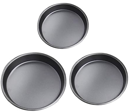 Mikinona 3pièces Plaque Pizza Antiadhésive Ronde Plaque Cuisson Multiusage Cuisson Rapide Démoulage Facile Ustensile Boulanger Pour Maison