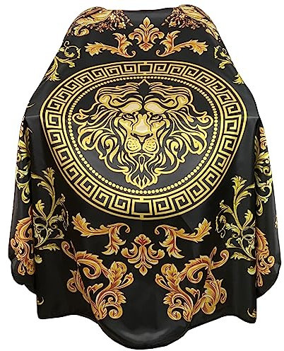 CapeshionPro Barber Capes Hair Cutting Capes Salon Stylist Capes with Snaps Waterproof Professional Large Barber Hairdresser Gown Cape- 63”× 56”(Gold)