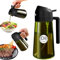 YARRAMATE Dispensador de Aceite de Oliva Juego con Scuro Protezione Dalla Luce, 470ml 2 en 1 Spray de Cocina, Verde Pulverizador de Aceite de Calidad Alimentaria (Negro)
