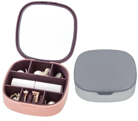 jinminamz joyero de viaje, cajas para joyas, porta joyas para pendientes y anillos, 2 unidades