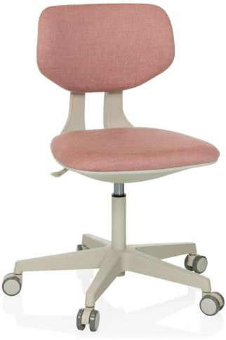 hjh OFFICE Snurrstol för barn KID CLASSIC Tyg Rosa