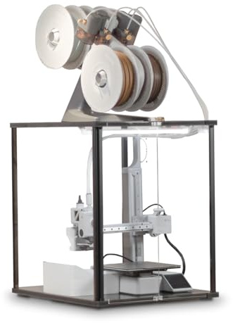 FNATR 3D Drucker Gehäuse kompatibel mit Bambu Lab A1 Mini, Rauch- und Geruchskontrolle, Belüftungsausschnitt für Luftreinigung, Überhitzungsschutz, LED, vielseitige AMS Lite Platzierung, Schwarz