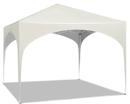 Abris de Voiture Pavillon de Jardin Pliable et étanche 3 x 3 m avec Toit en Demi-Cercle Carport Tente de Garage(Beige)