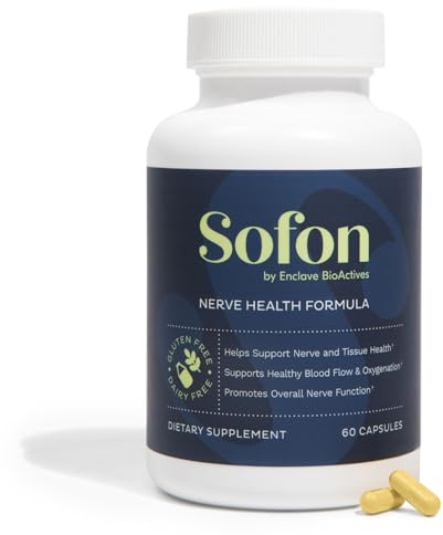 Sofon Nerve Support Supplement (60 Caps, 30 Servings) : Neuropathy Supplements Blend for Healthy Feet with Vitamin D, B12, Zinc, Alpha-Lipoic Acid, MSM, Coenzyme Q10, Bromelain, & Green-Lipped Mussel