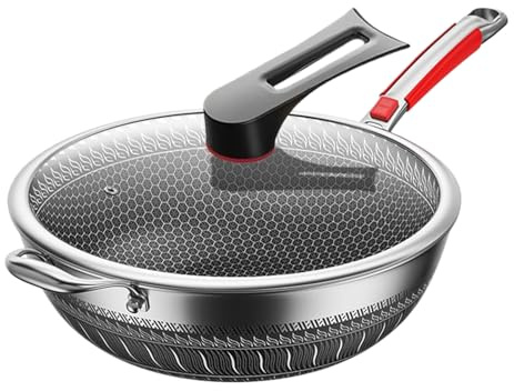 Celuicion Bratpfannen, antihaftbeschichtet, leicht, antihaftbeschichtet, leicht und robust, mit kratzfestem Deckel für Pfannkuchen, Suppen, Eier – einfache Reinigung