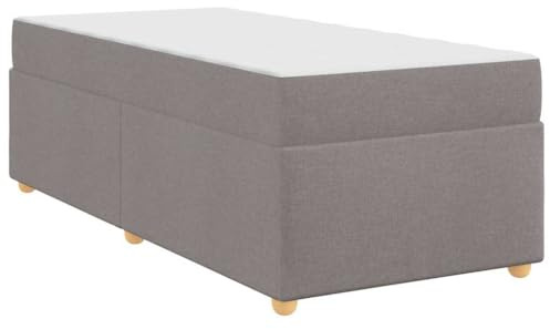 vidaXL Conjunto de colchón Completo Taupe de Espuma sintética 100 x 200 cm. Diseño Moderno, firmeza Media, Acabado Mate. Tapicería de Tela, resortes embolsados. Estructura de Listones fijos en Mader