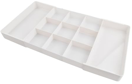 Astralong Organizer per Cassetti Scrivania Divisori Contenitori in Plastica, Organizzatore Separatori cassetti Regolabili Portaoggetti Rangement per Ufficio,Camera da letto,Bagno,Toletta