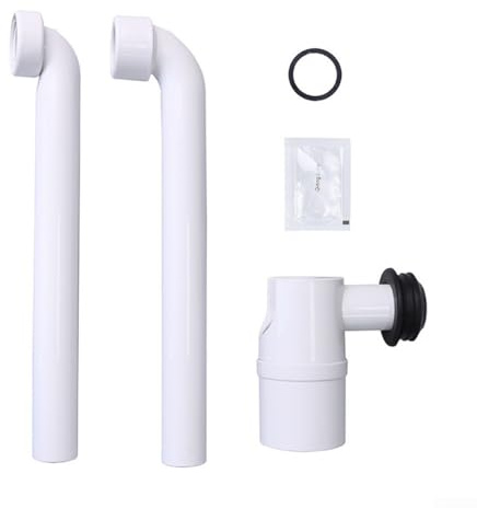 Sink Drain Pipe, G1-1/4 Inch 360° Adjustable Space-Saving Siphon Washbasin Odour-Proof Wall Drain Trap Basin Press Compact Bathroom(90°)