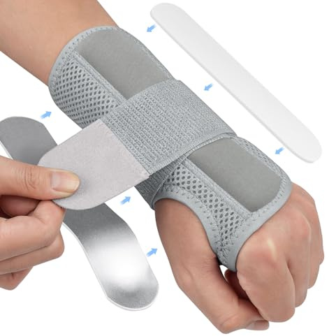 HOTUT Handgelenkstütze,Handgelenkschiene mit Metallschiene,Handgelenk Bandagen,Flexibel und Leicht,Verstellbare Karpaltunnel Stabilisator für Kraftsport,Handschiene für Männer Frauen(S/M,Linke)
