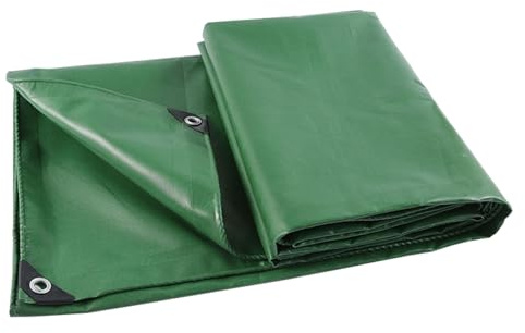 Vinyl Tarp Rainproof Covering Tarpaulin Reinforced Edges for Outdoor Groundsheet Chicken Roof Building(4x5.0m(13x16.4ft))