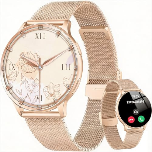 Smart Watches for Women (Answer/Make Calls),1.32HD AMOLED Screen Fitness Watch with Heart Rate/Sleep/SpO2 Monitor, 120+ Sports Modes, IP68 Waterproof Round Smartwatch Activity Tracker for Android iOS