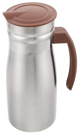 CANIGHT Brocca in Acciaio Inossidabile 800ml con Apertura Ampia e Facile Pulizia, Brocca d Acqua Marrone Elegante per Uso Outdoor e Domestico