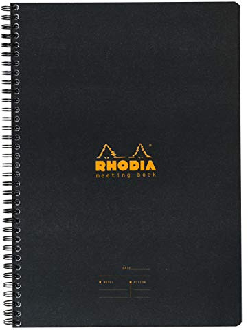 Rhodia Efficient Meeting Notebook, Black 8.25 x 6.25
