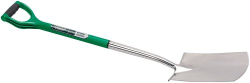 Draper Expert 14420 - Pala de cavar extra larga para jardinería con mango acodado suave (acero inoxidable)