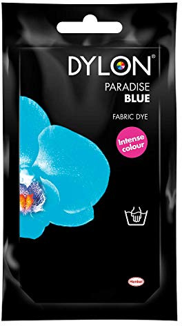 DYLON Hand Dye, Fabric Dye Sachet for Clothes, Soft Furnishings and Projects, 50 g - Paradise Blue