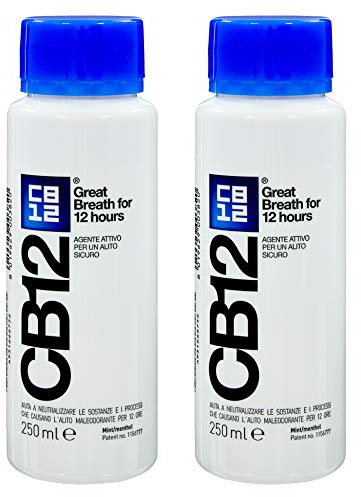 CB12 Mint Menthol Safe Breath Mouthwash (250ml) - Pack of 2 by CB12