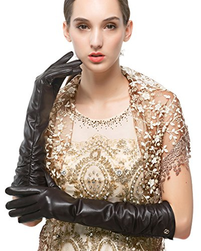 Nappaglo Damen Winter Lange Leder Handschuhe aus echtem Nappaleder Touchscreen Party Fausthandschuhe …