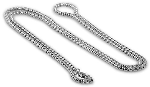 Akitsune Baca Halskette | 3mm breit | Kette Frauen Herren Box Rolo Edelstahl Karabiner Minimalist Herrenhalskette
