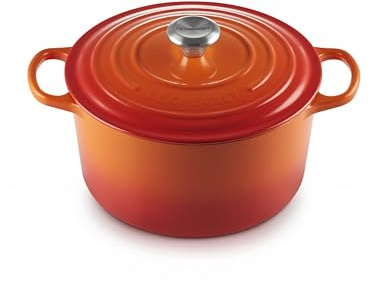 Le Creuset Hoher runder Bräter aus Gusseisen, 26cm, Ofenrot, 21195260902430
