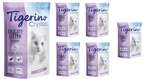 Tigerino Crystals Silikat XXL Katzenstreu - 6 x 5 Liter