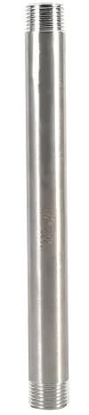 Male Threaded Pipe Fitting 200 mm BSP Edelstahlrohr mit Gewinde SS304 für Luft und Kraftstoffrohr(DN15x200mm=1/2)