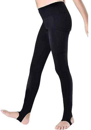SHADOW DANCE UK Girls Stirrup Dance Leggings Ballet Yoga Skating Tights - Ultra Soft Dance Tights for,Gymnastics, School (Toddler/Little Kid/Big Kid/Girls) Age 13 Black