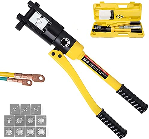 DRSM Hydraulische Presszange Crimpzange Kabelschuhe Quetschzange Für Kupfer Aluminium Kabelschuhe, Drehbarer, Mit Tragetasche,YQK-240