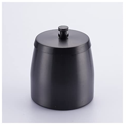 XHTONGSH Aschenbecher, großes Edelstahl-Aschenbecher mit Rauchlöscher, Zigarettenaschenbecher mit Deckel, Winddichte Aschenbecher for außerhalb der Home Office-Tabletop (Color : Black)