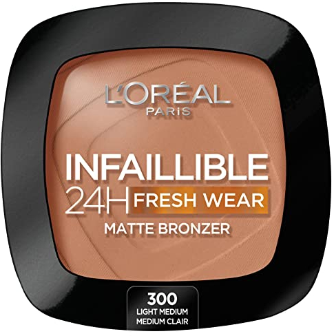 L'Oréal Paris Infaillible 24h Fresh Wear Soft Matte Bronzer, 300 Medium, Irresistible Complexion Like Kissed by The Sun, 9g
