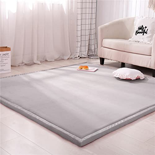 Spielmatte Krabbelmatte Baby Kinder Matte, Extra Dick 3cm Faltbar, Teppich Kinder Krabbeldecke Weiche rutschfest Tatami kinderzimmer Deko, Altes Grau, Grösse: 200x200cm