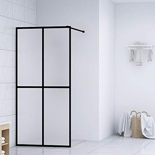 Tidyard Cabina Doccia con Schermo in Vetro Temperato Glassato, Parete Doccia, Parete per Doccia Walk-in Pieghevole in Vetro, Box Doccia Walk-in 100x195 cm